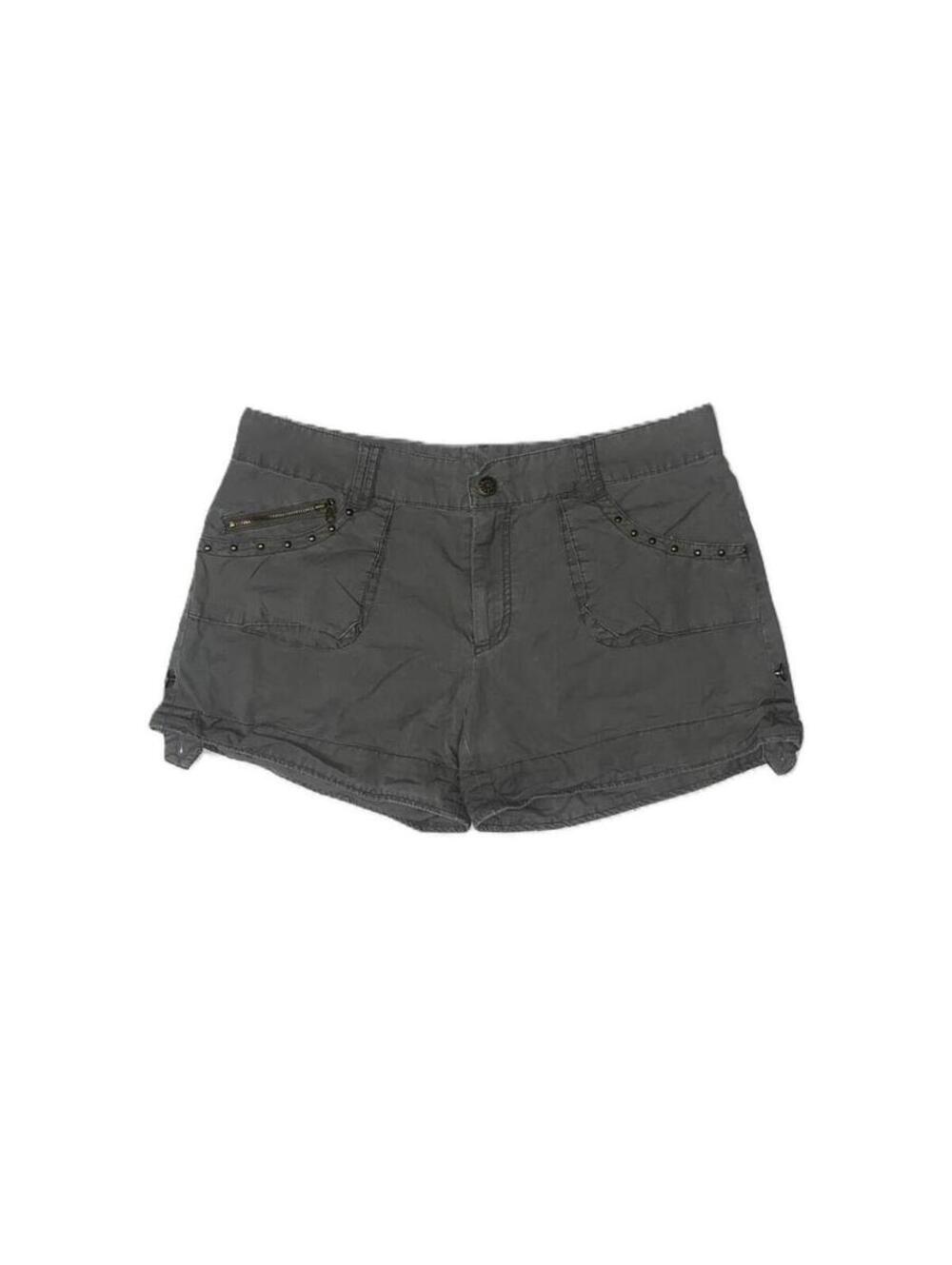 Y2K Low Rise Cargo Shorts Olive Green Studded Utility Grunge Indie Summer